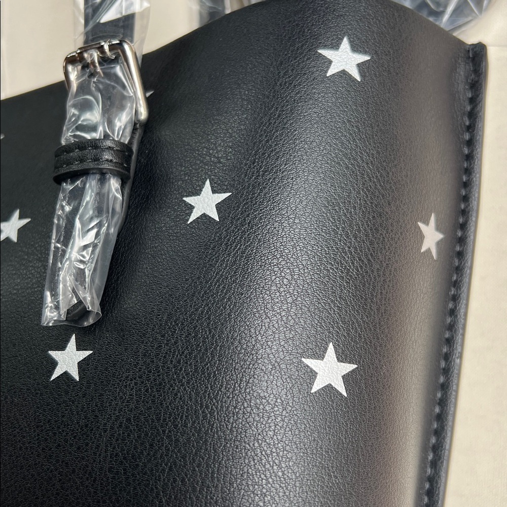 Star Print Tote Bag for Women Top-handle Crossbody Bag in Black - Picture 12 of 13